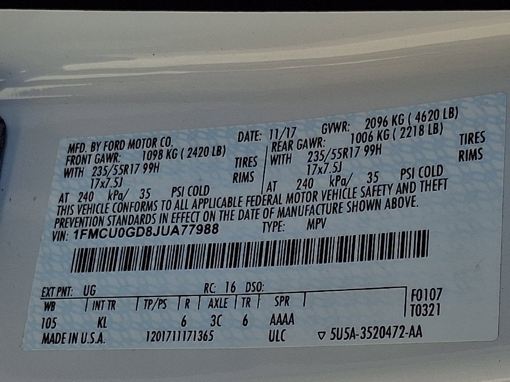 2018 Ford Escape SE