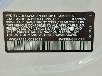 2020 Volkswagen Passat 2.0T SEL FWD