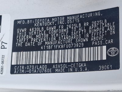 2015 Toyota Camry XLE FWD