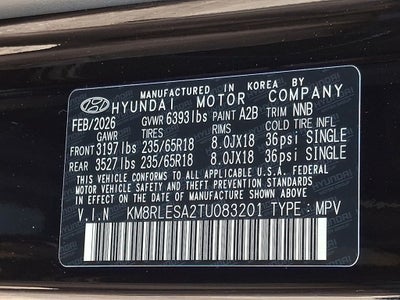 2026 Hyundai PALISADE HYBRID SEL 8 Passenger