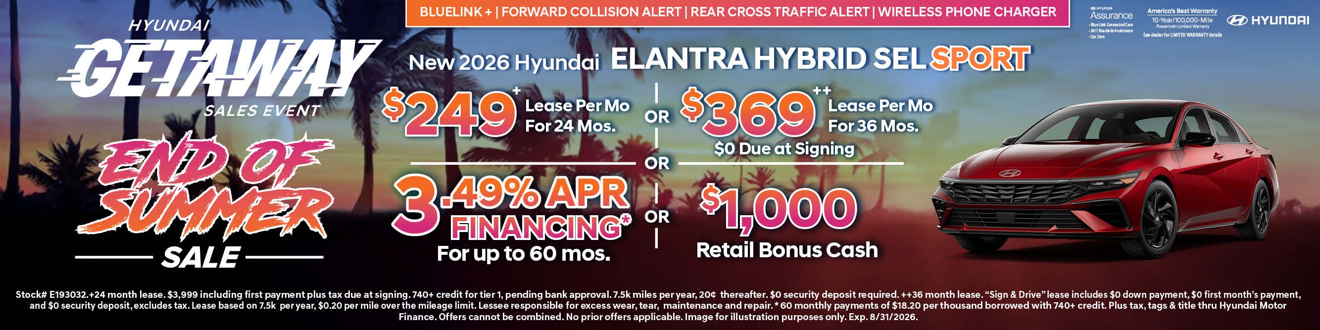 END OF SUMMER SALE 2026 Hyundai Elantra Hybrid