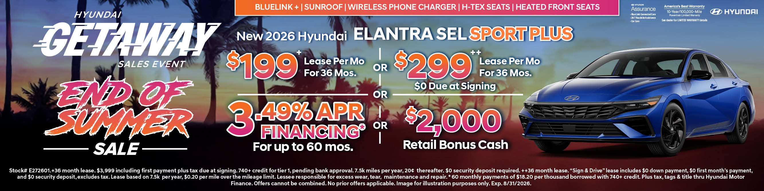 SUMMER SALE 2026 Hyundai Elantra SEL Sport Plus 