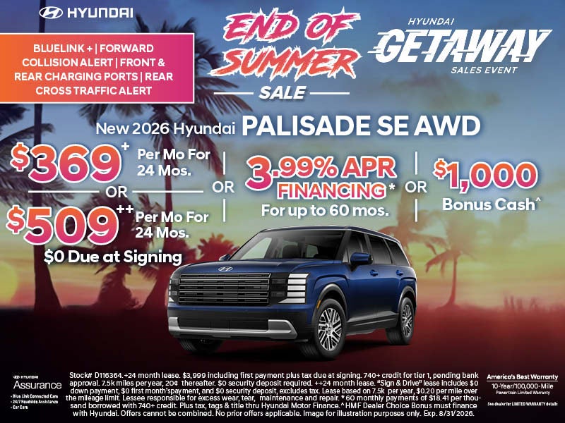 SUMMER SALE 2026 Hyundai Palisade