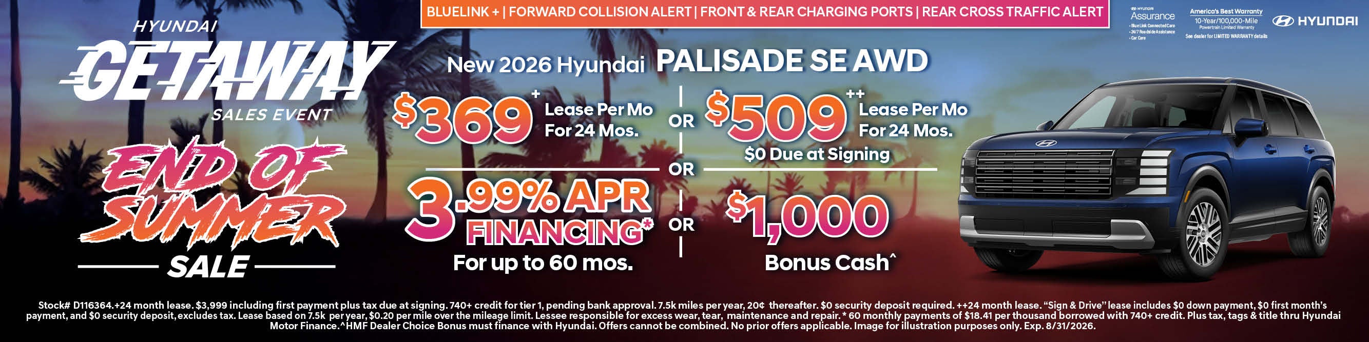 SUMMER SALE 2026 Hyundai Palisade