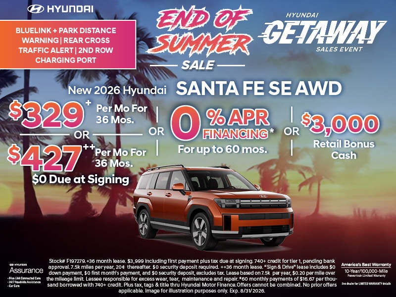 Summer Sale 2026 Hyundai Santa Fe 