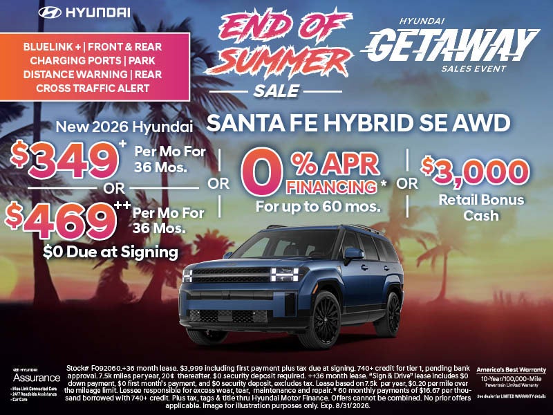 Summer Sale 2026 Hyundai Santa Fe Hybrid SE 