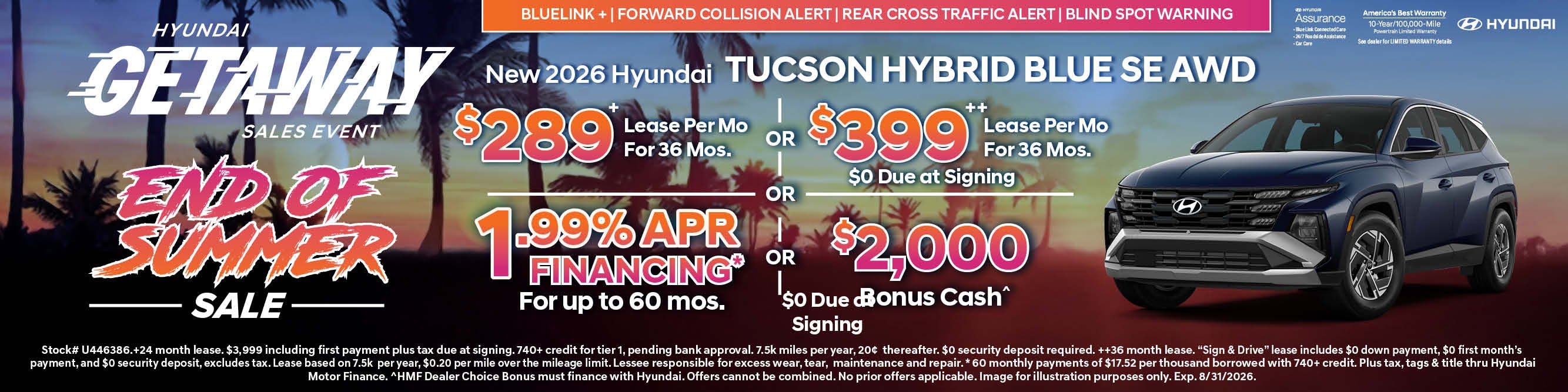 Summer Sale 2026 Hyundai Tucson Hybrid Blue SE 