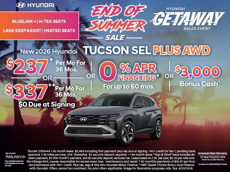 Summer Sale 2026 Hyundai Tucson SEL Plus 