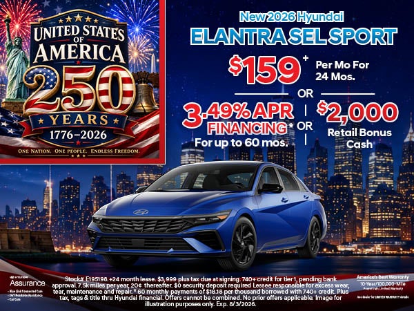2026 Hyundai Elantra
SEL Sport