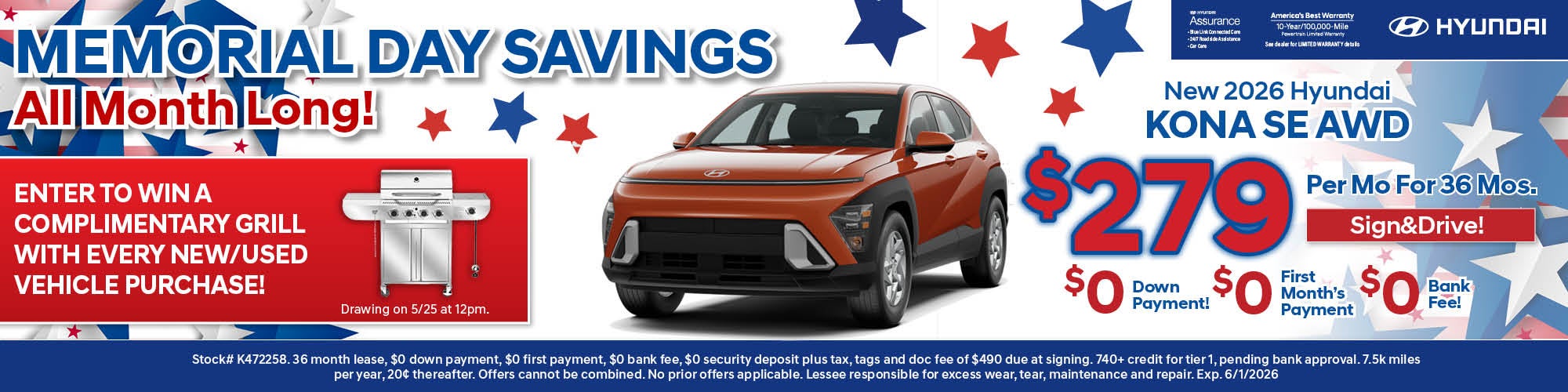 Kona SE SWD: $279/Mo Lease