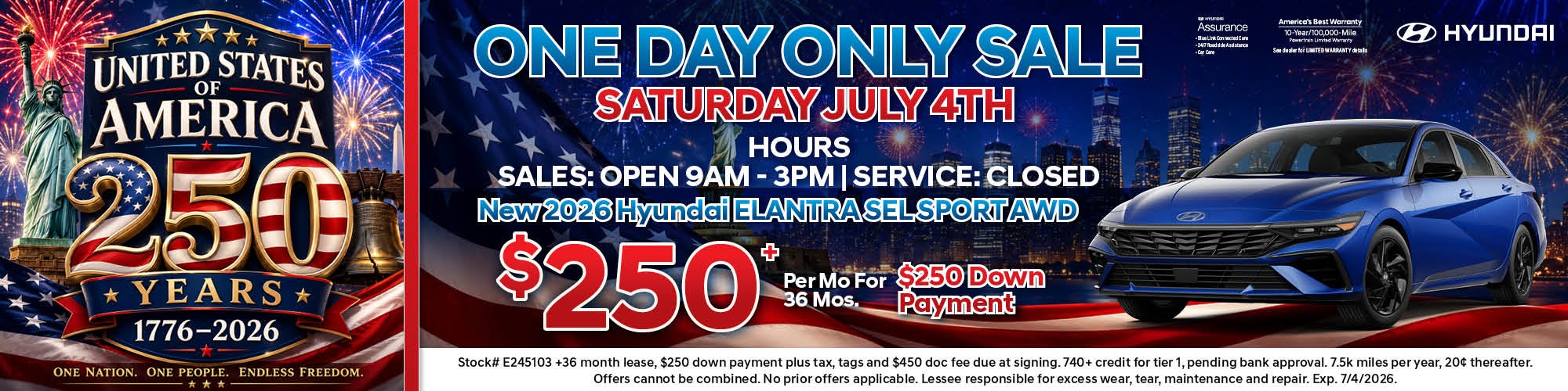 ONE DAY ONLY SALE