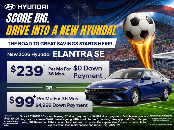 New 2026 Hyundai Elantra SE