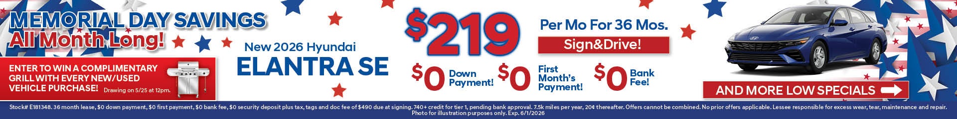 Memorial Day Sale Now!