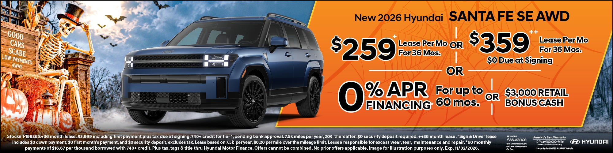 2026 Santa Fe Specials for October!